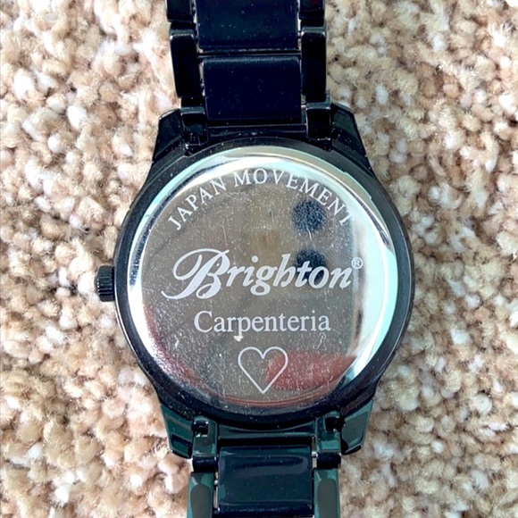 Brighton Carpenteria Watch Black Link Watch.  Clean lines works new battery
